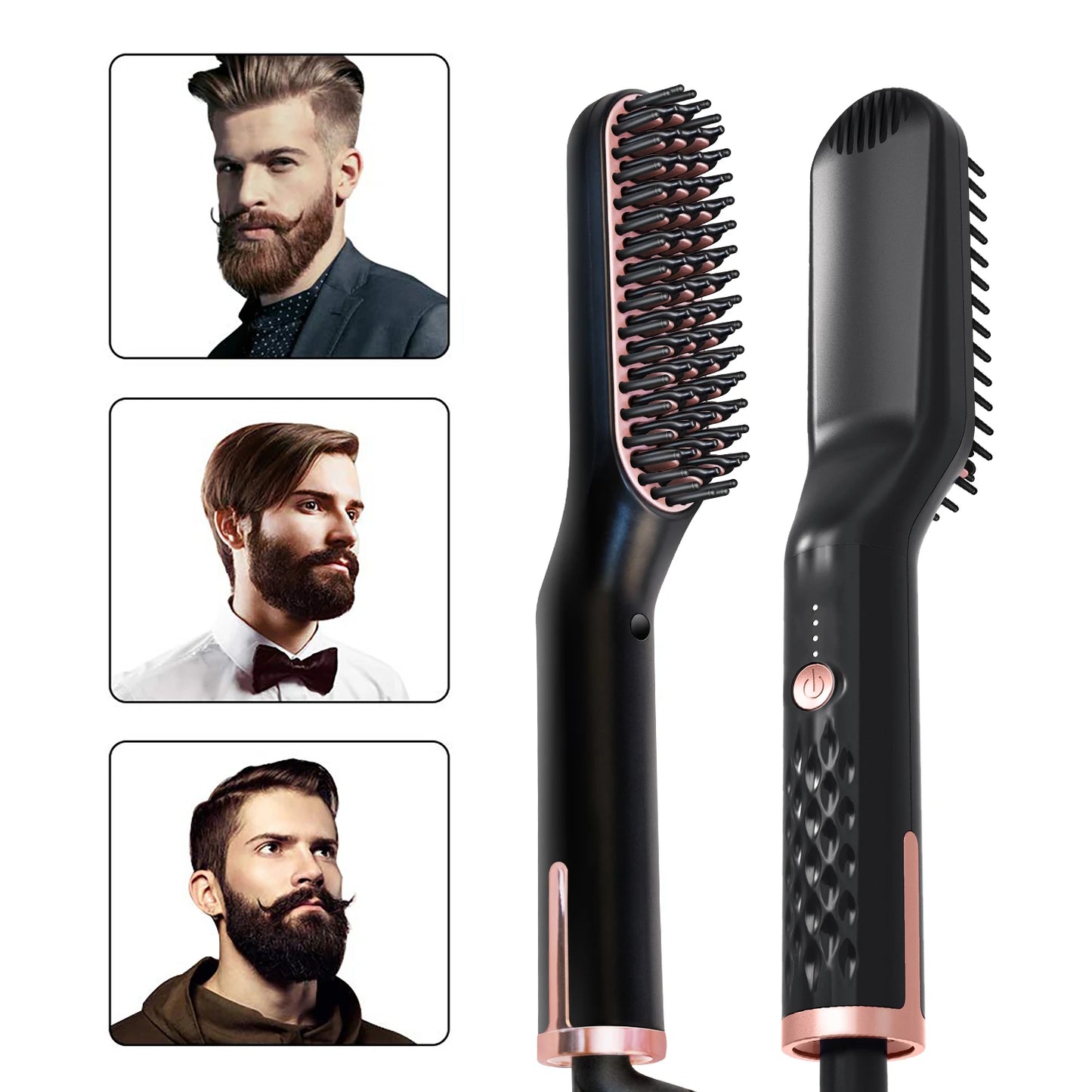 Barba Pro™ | Pente Térmico Alisador para Barba e Cabelo Masculino